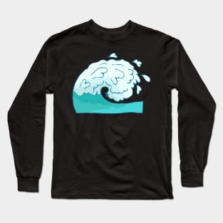 Kanagawa Water Wave Japaneses Funny And Aesthetic Art Long Sleeve T-Shirt